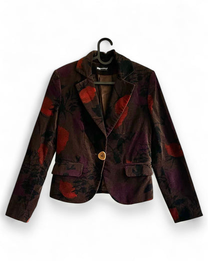 Y2K Floral Velvet Blazer