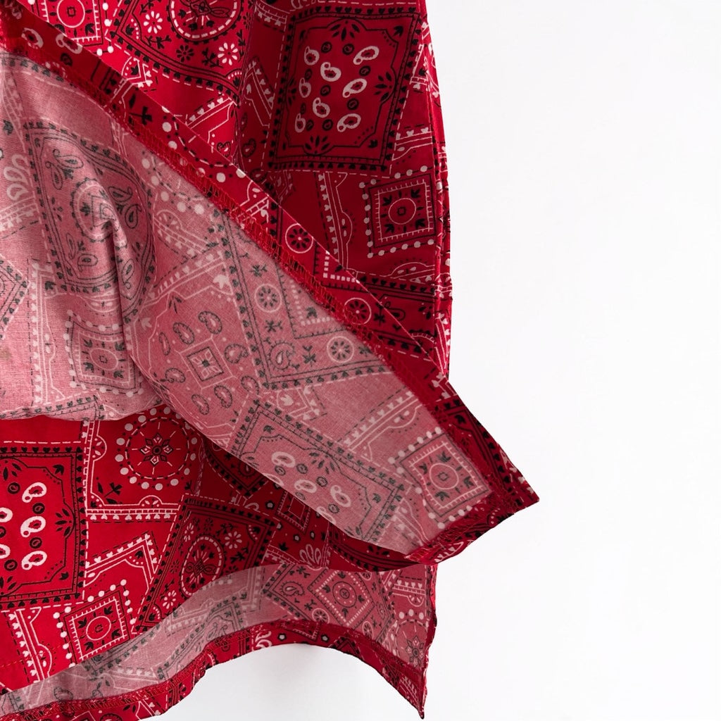 90s Red Bandana Lace-Up Skort