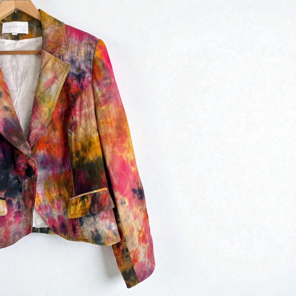 Y2K Abstract Tie-Dye Structured Blazer
