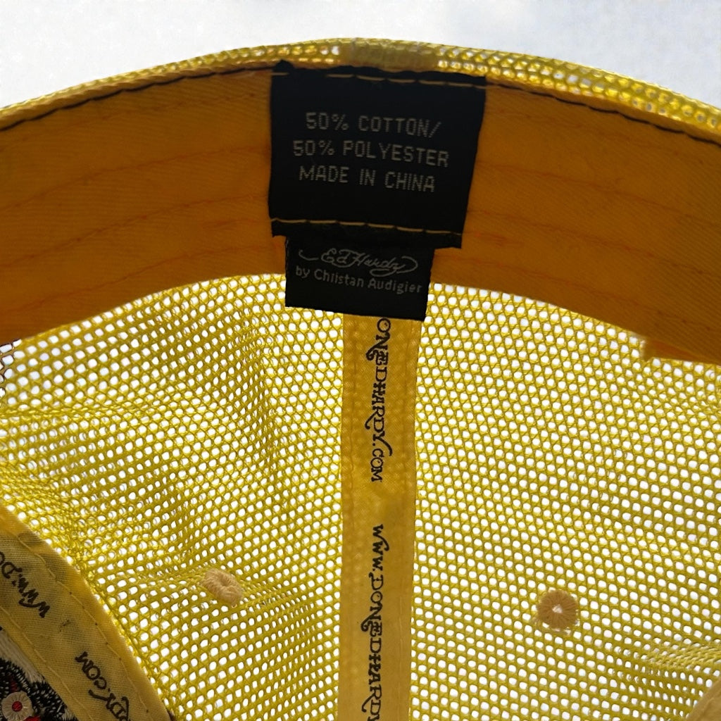 Vintage Ed Hardy Tiger Rhinestone Trucker Hat - Christian Audigier Era