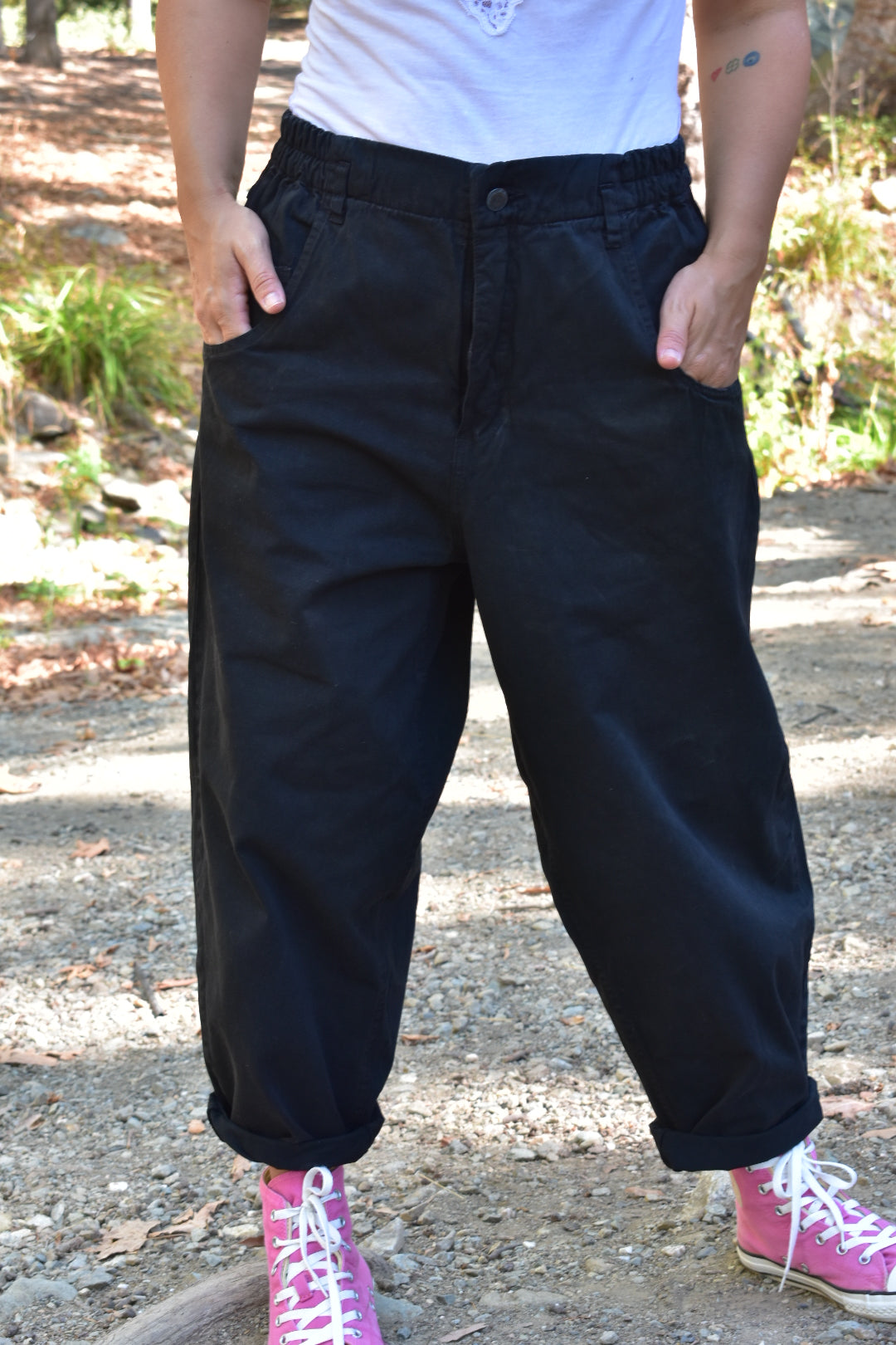 Vintage 1980s Oversized Black Pants