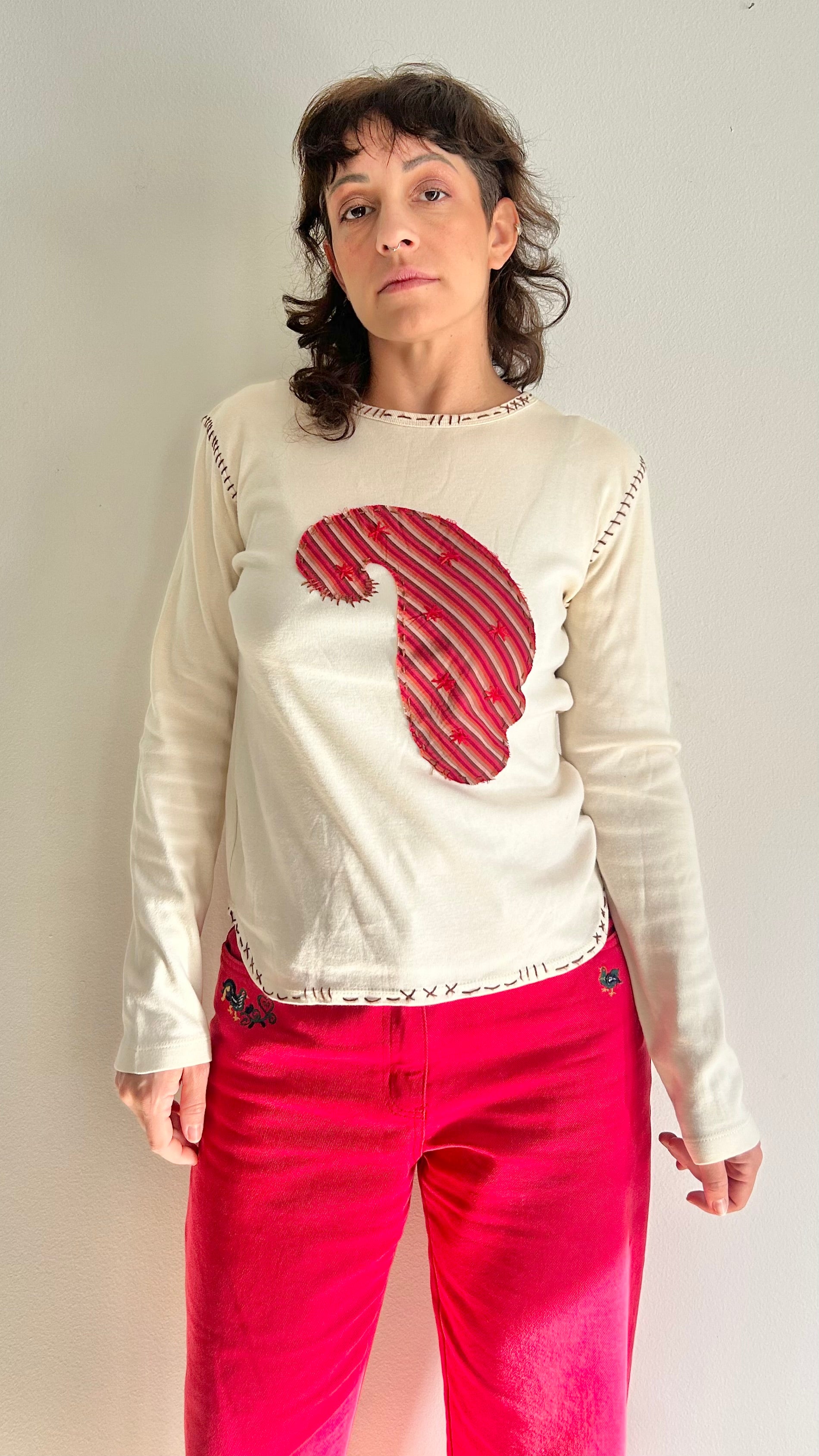 Vintage Y2K Paisley Patchwork Cotton Top