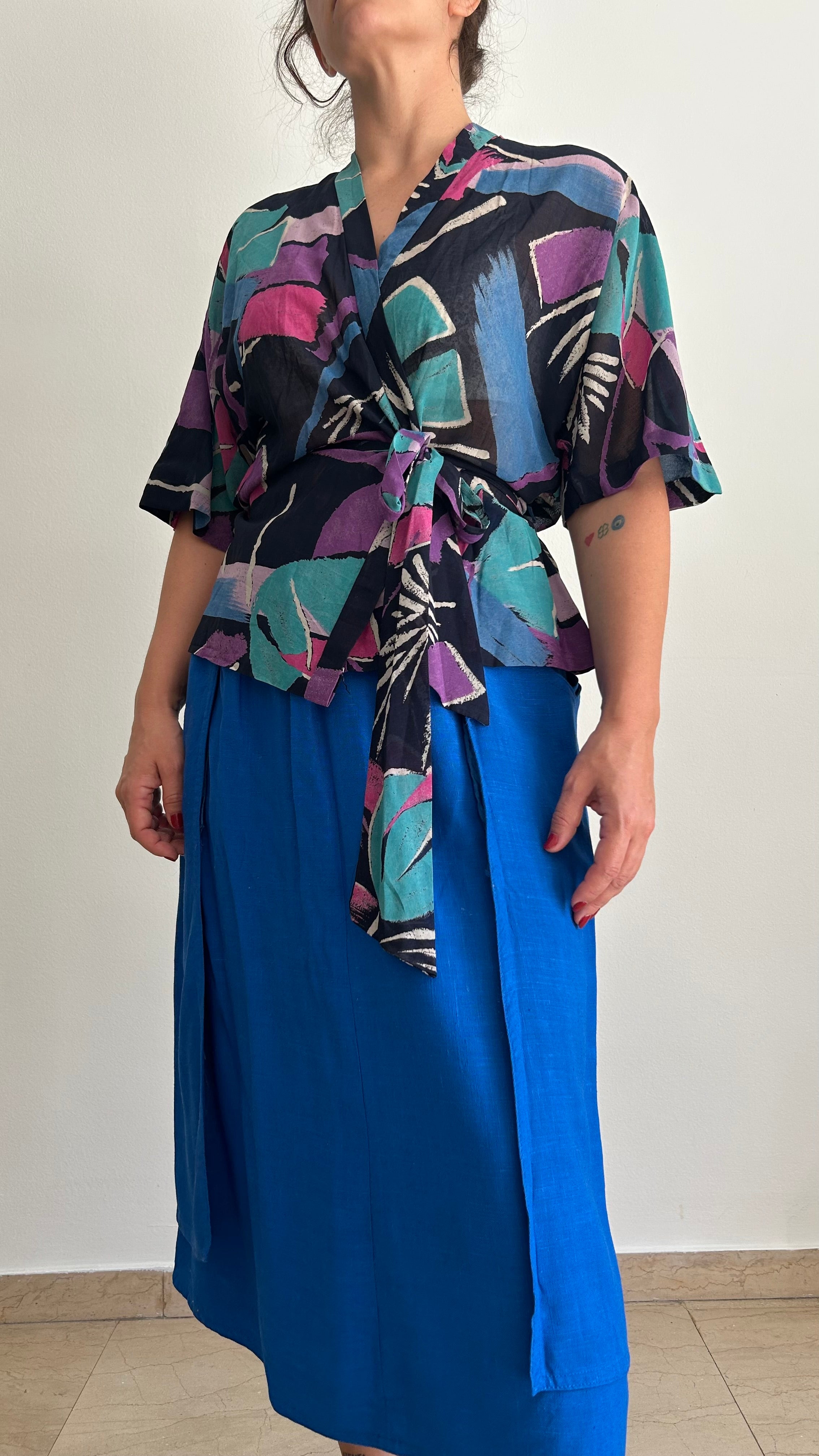Vintage Handmade Kimono-Style Blouse | One Size