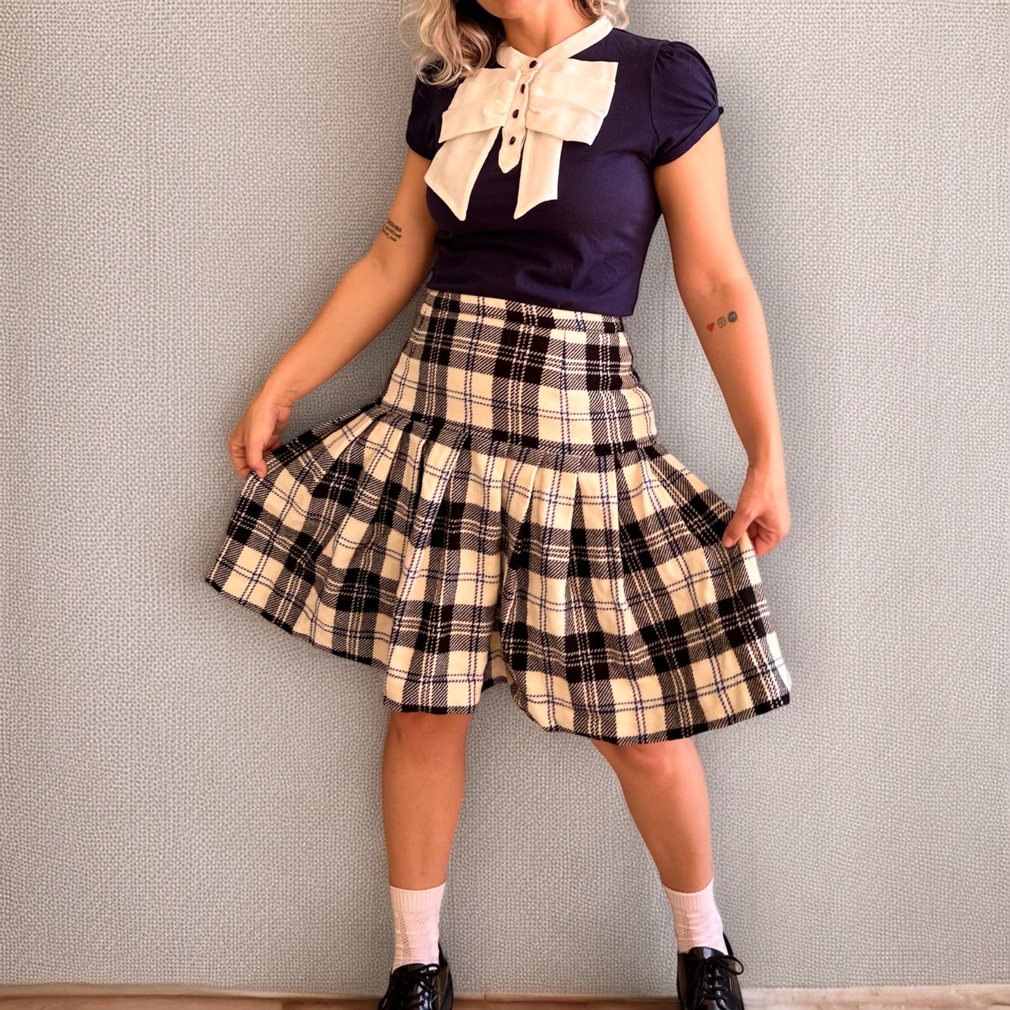 Vintage Wool Plaid Skirt