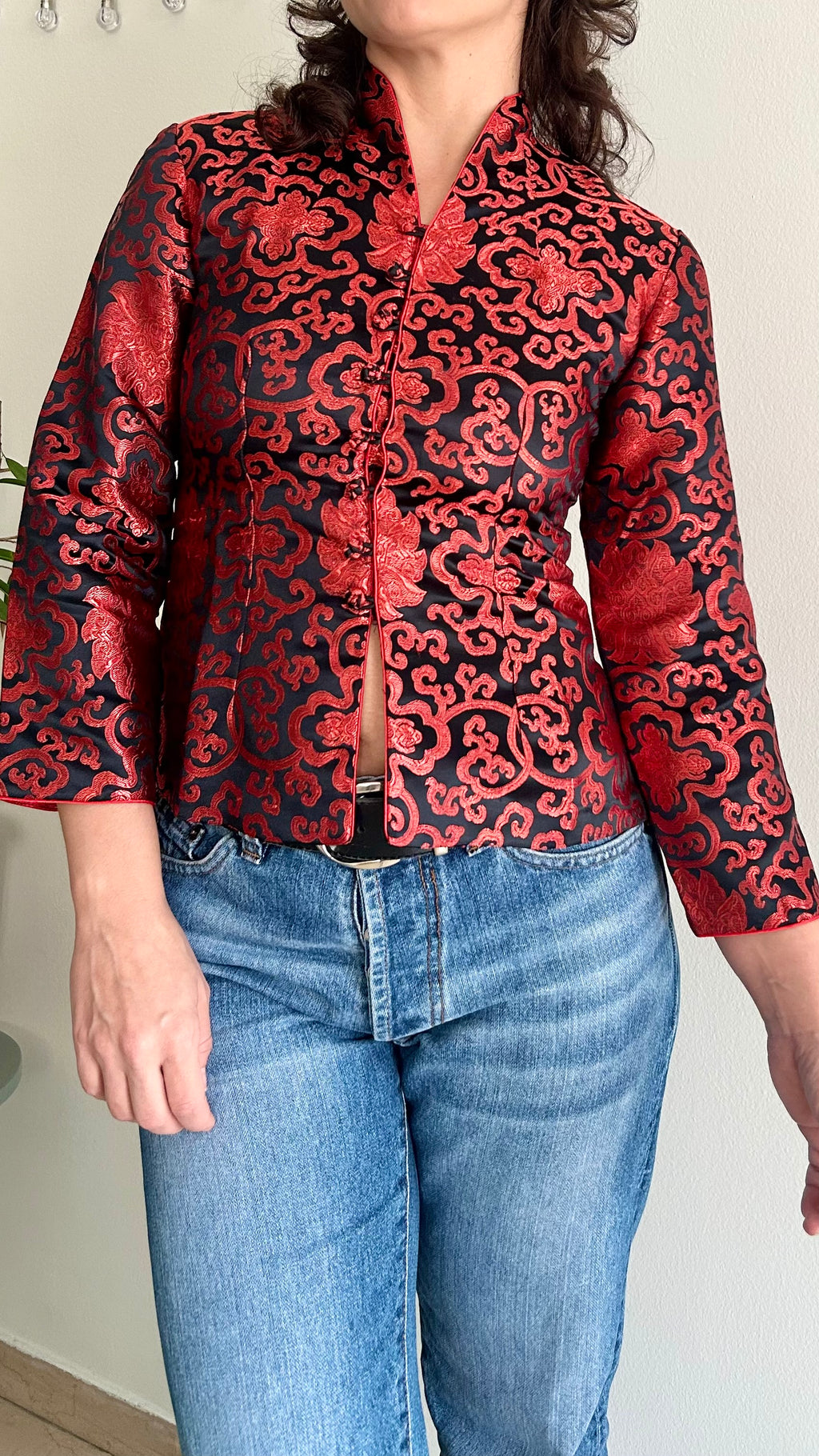 Vintage Chinoiserie Jacquard Blouse