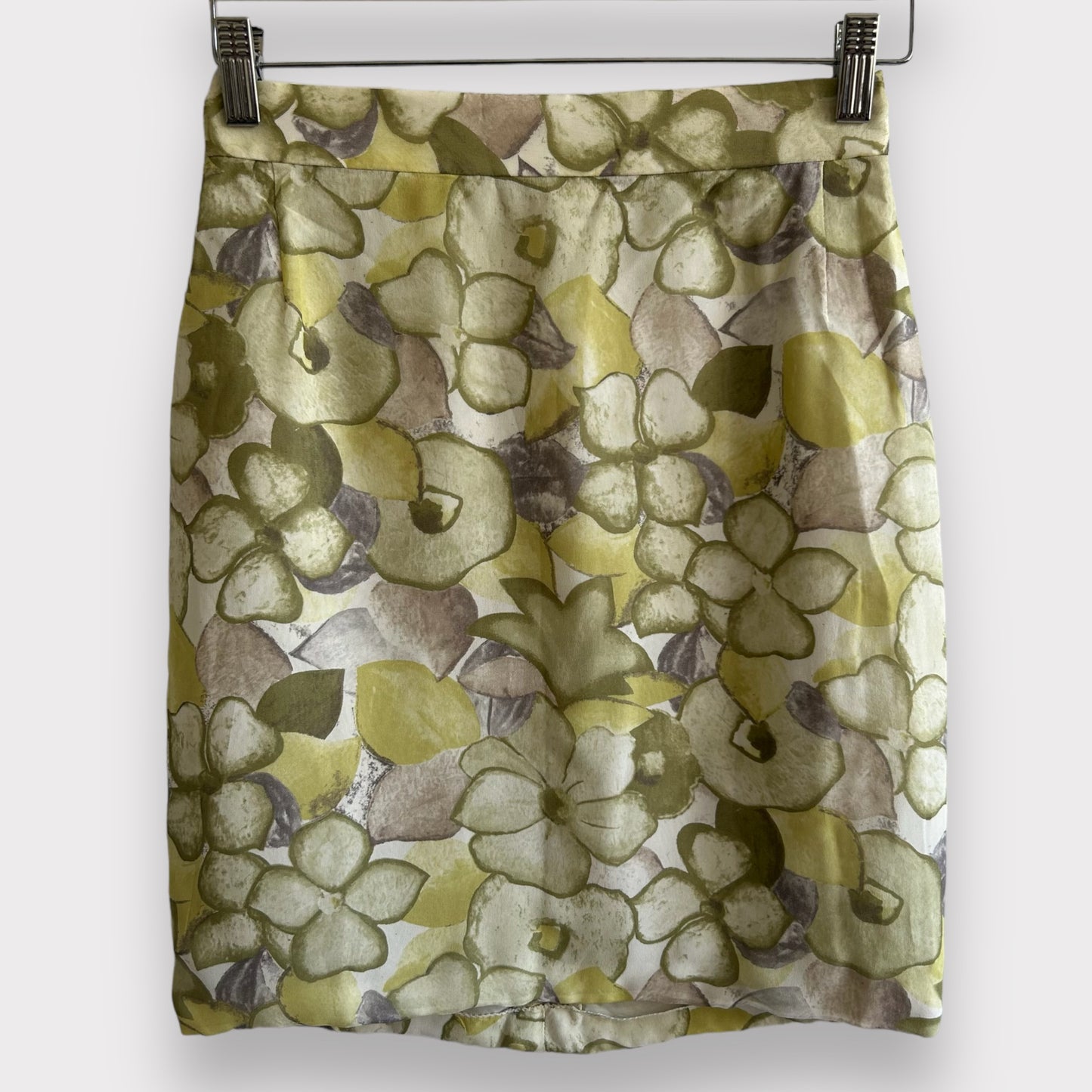 Vintage Silk Floral Skirt