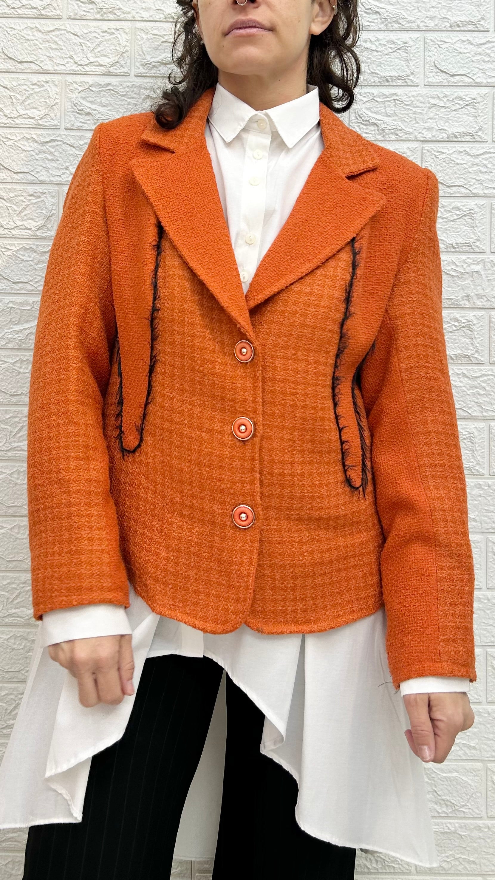 1980s Deep Orange Wool Blazer