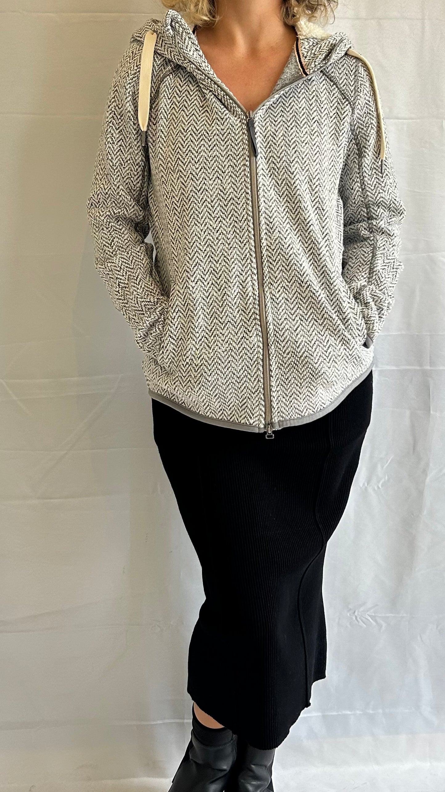 Fleece Knitted Shell Grey Jacket