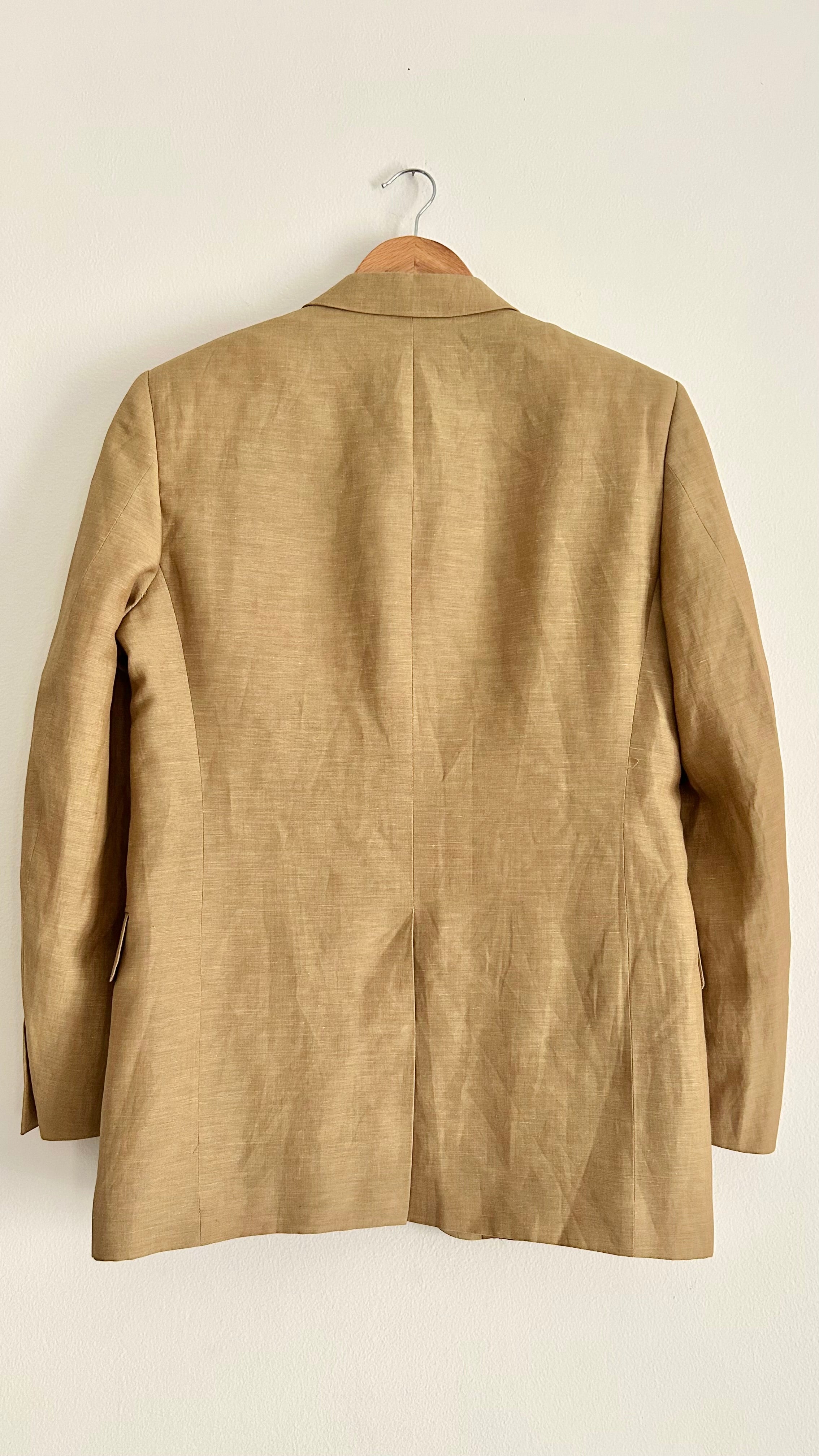 Vintage 1980s Maxi Blazer | Wool & Linen Blend | Italian Size 46