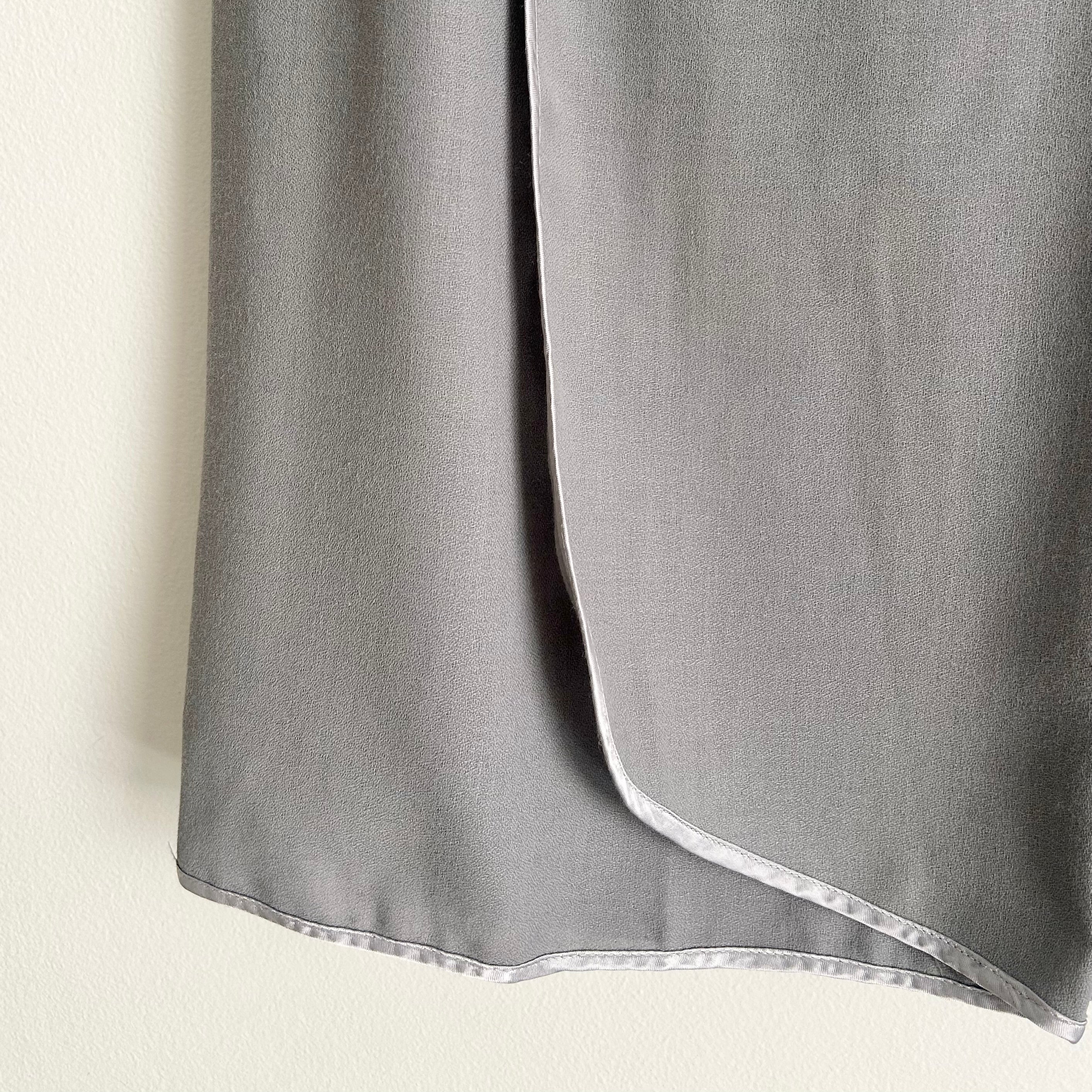 Vintage Slate Grey Wrap Midi Skirt
