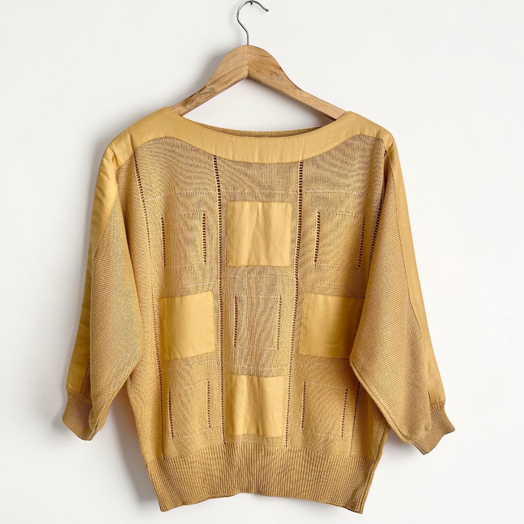 Retro Short Sleeve Knit Top • Soft Mustard