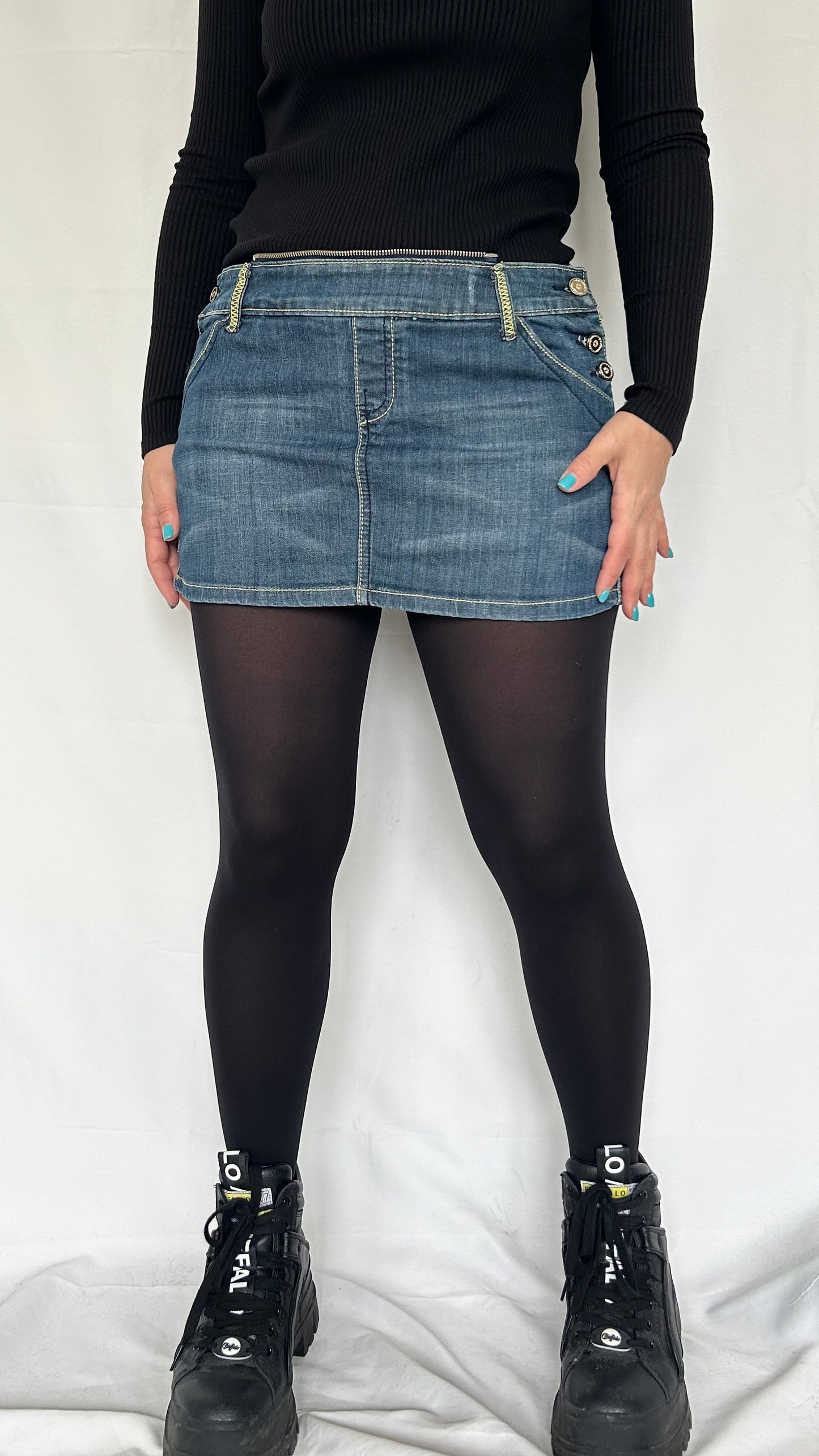 Y2K Mini Skirt Dungarees