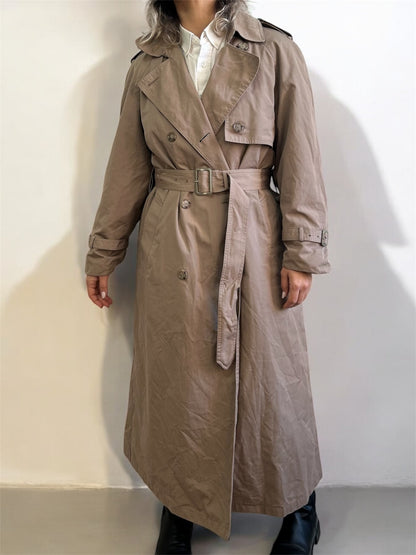 Vintage Maxi Trench Coat (Removable Warmer)