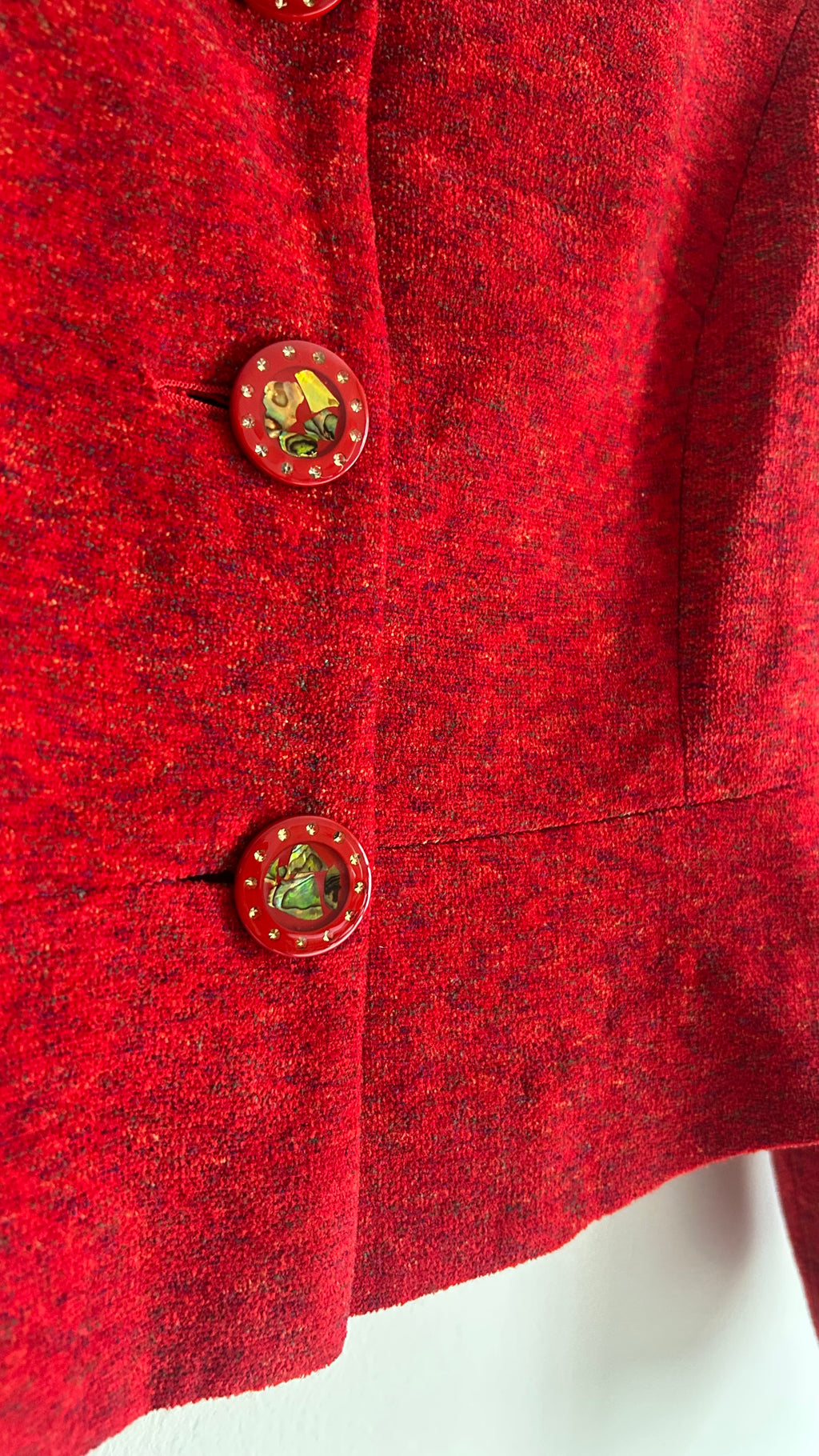 Vintage Textured Red Blazer