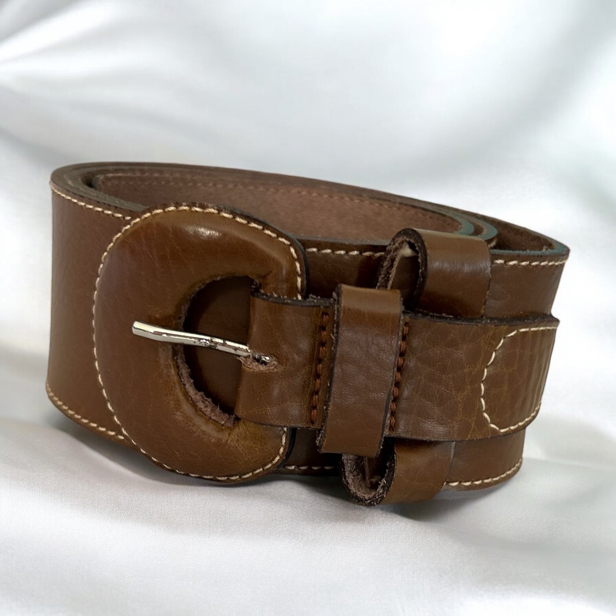 Vintage Brown Leather Belt