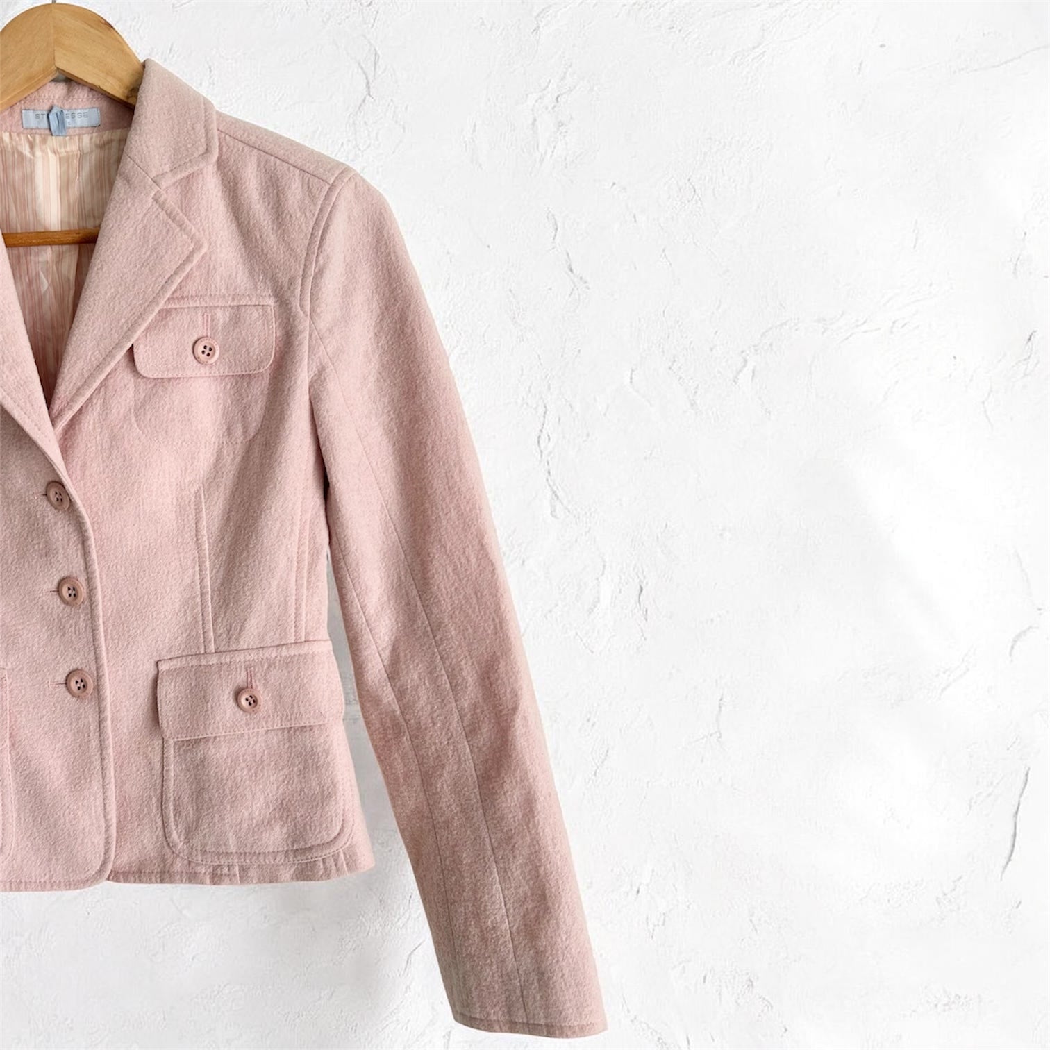 Vintage Set Skirt Suit – Soft Rose Virgin Wool & Cotton Blend