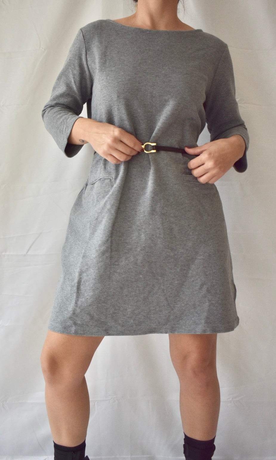 Ribbed Grey Dress