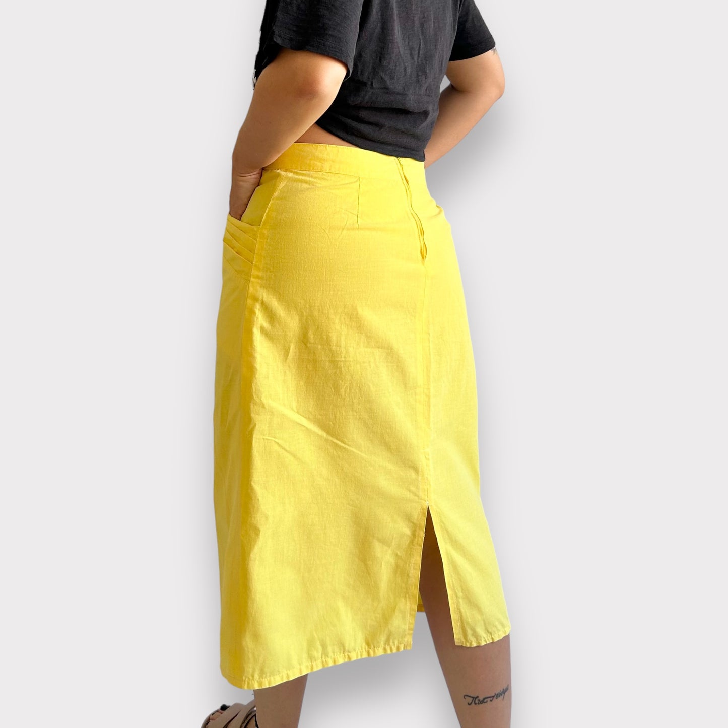 Vintage Yellow MidiSkirt