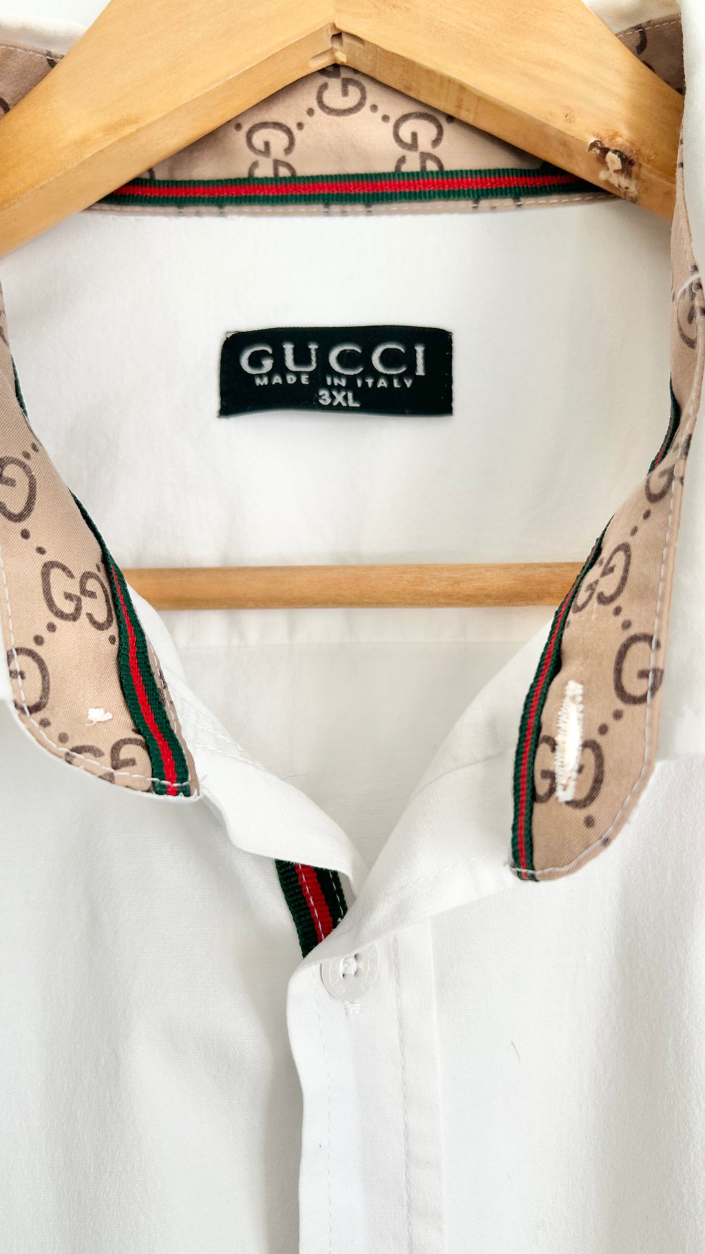 Vintage Gucci Long-Sleeve Shirt – White – 3XL