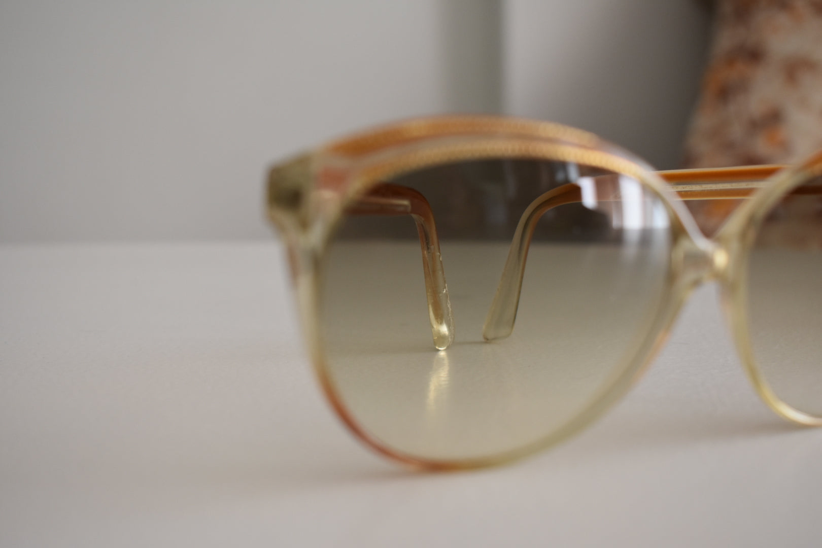 Vintage 1970s Sunglasses – Orange Frame with Gold Details