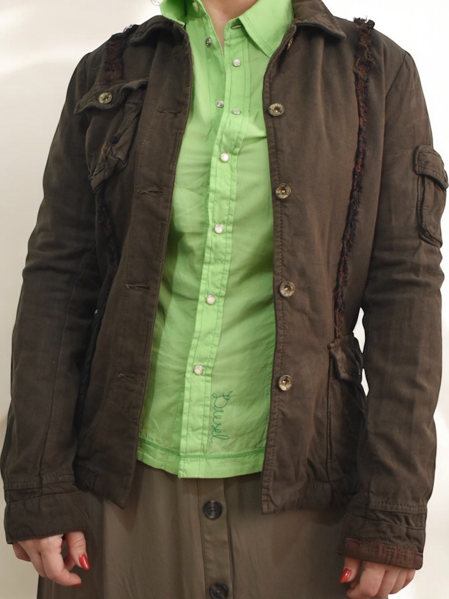 Y2K Dark Olive Green Jacket