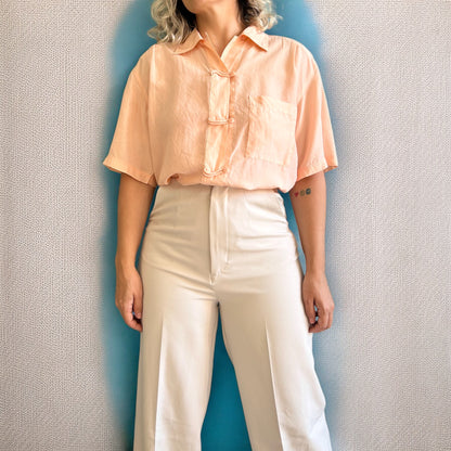 Vintage Silk Peach Shirt